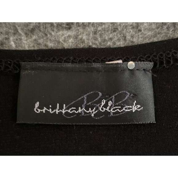 Brittany Black Top Black White Sequin Sleeveless Drape Open Asymmetric Vest XL - Picture 5 of 8